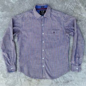LP LOUIS PHILIPPE Long Sleeve Button Down - Blue & Red - Medium
